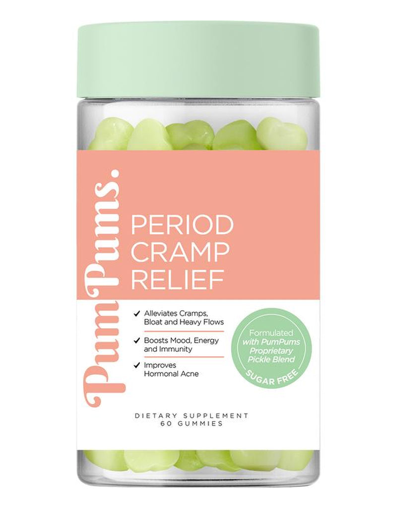 Pumpums Period Cramp Relief – Period Gummies Formulated with Pickle Extract & ACV – Menstrual Cramp + PMS + Bloating Support