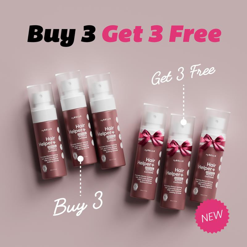 Trybello Hair Helper Spray plus with Capixyl, Biotin, & Caffeine | Us-Made | Non-Oily Formula for Fuller Thicker Looking Hair Growth Treatment | Vegan Cruelty Free Lightweight Non-Greasy Spray