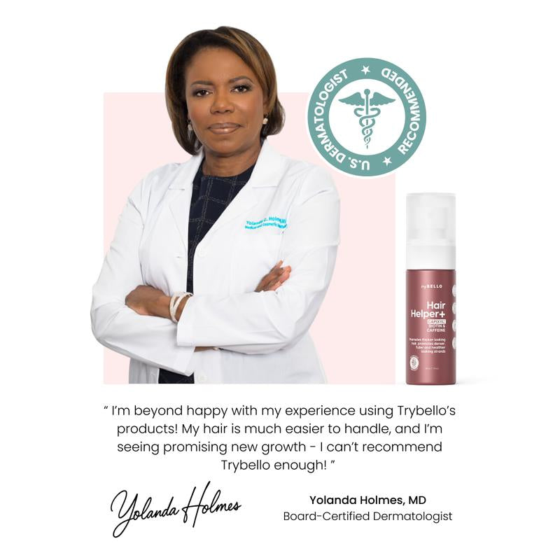 Trybello Hair Helper Spray plus with Capixyl, Biotin, & Caffeine | Us-Made | Non-Oily Formula for Fuller Thicker Looking Hair Growth Treatment | Vegan Cruelty Free Lightweight Non-Greasy Spray