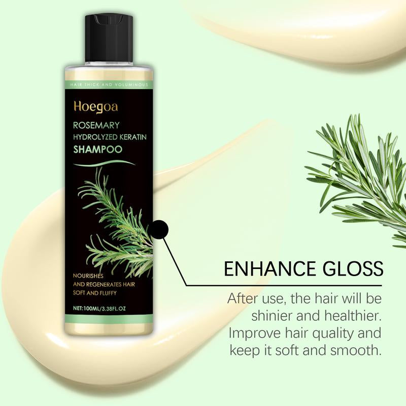 HOEGOA Rosemary Hair Growth Shampoo - Thickening & Strengthening for Thinning Hair W/Keratin | 3.4Oz Organic Treatment for Women & Men