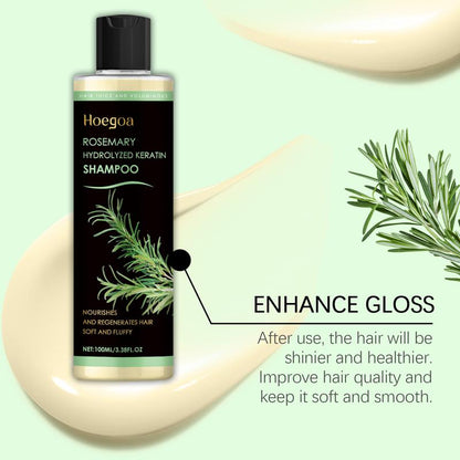 HOEGOA Rosemary Hair Growth Shampoo - Thickening & Strengthening for Thinning Hair W/Keratin | 3.4Oz Organic Treatment for Women & Men