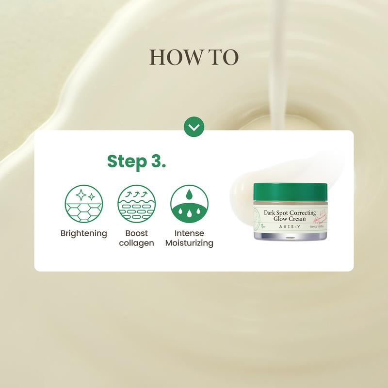 AXIS-Y Glow Trio Glass Skin Set - Dark Spot Correcting Serum + Dark Spot Correcting Toner + Dark Spot Correcting Cream Vegan Korean Skin Care Bundle