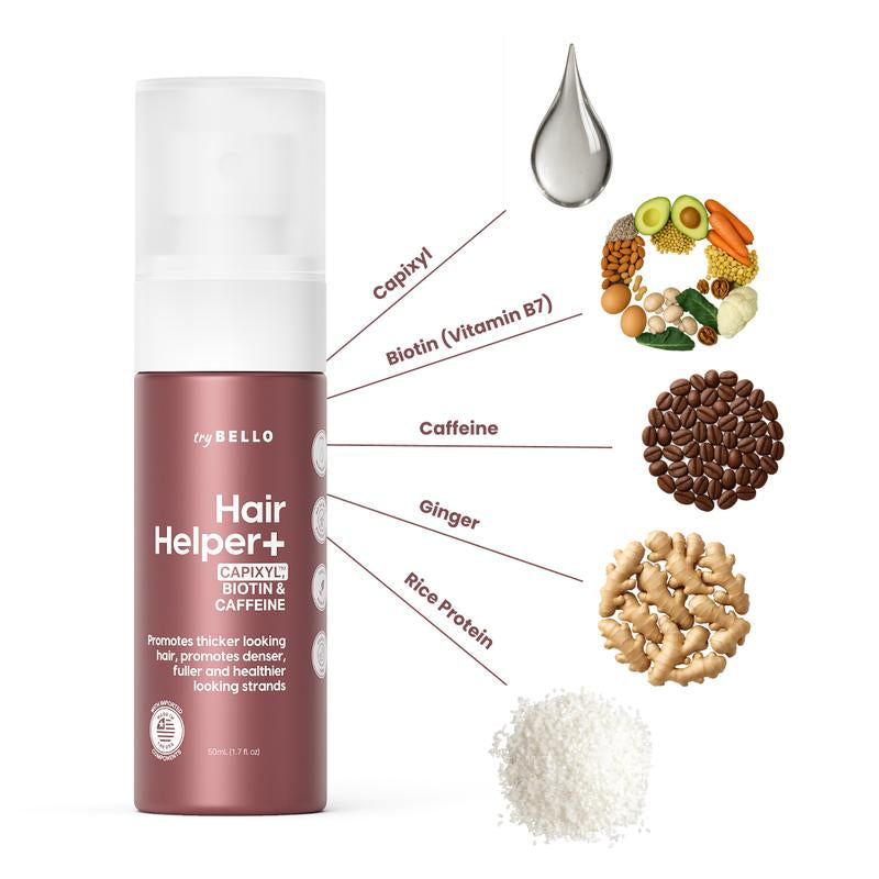 Trybello Hair Helper Spray plus with Capixyl, Biotin, & Caffeine | Us-Made | Non-Oily Formula for Fuller Thicker Looking Hair Growth Treatment | Vegan Cruelty Free Lightweight Non-Greasy Spray