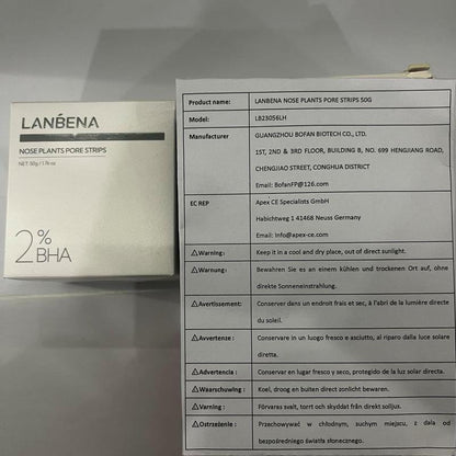 Lanbena Blackhead Whiteheads Remover Mask Facial Peeling Nose Strip Acne Deep Cleansing 30G All Skin Types