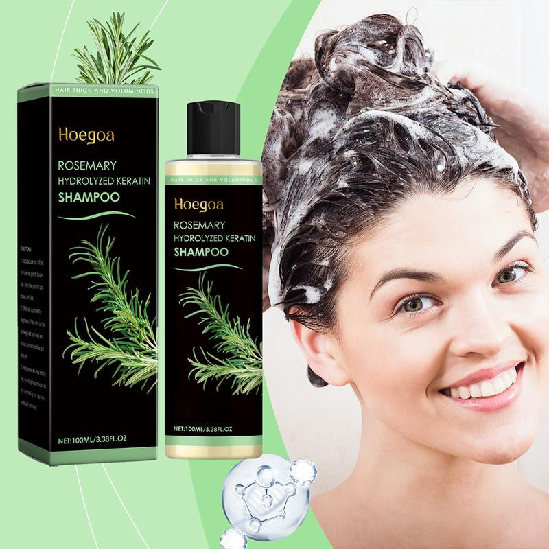 HOEGOA Rosemary Hair Growth Shampoo - Thickening & Strengthening for Thinning Hair W/Keratin | 3.4Oz Organic Treatment for Women & Men