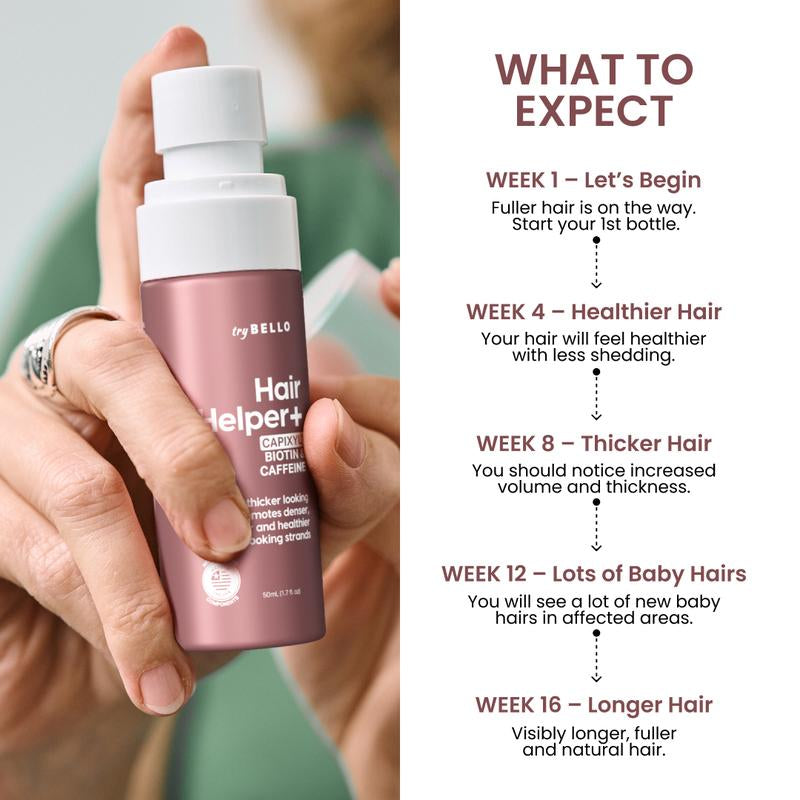 Trybello Hair Helper Spray plus with Capixyl, Biotin, & Caffeine | Us-Made | Non-Oily Formula for Fuller Thicker Looking Hair Growth Treatment | Vegan Cruelty Free Lightweight Non-Greasy Spray