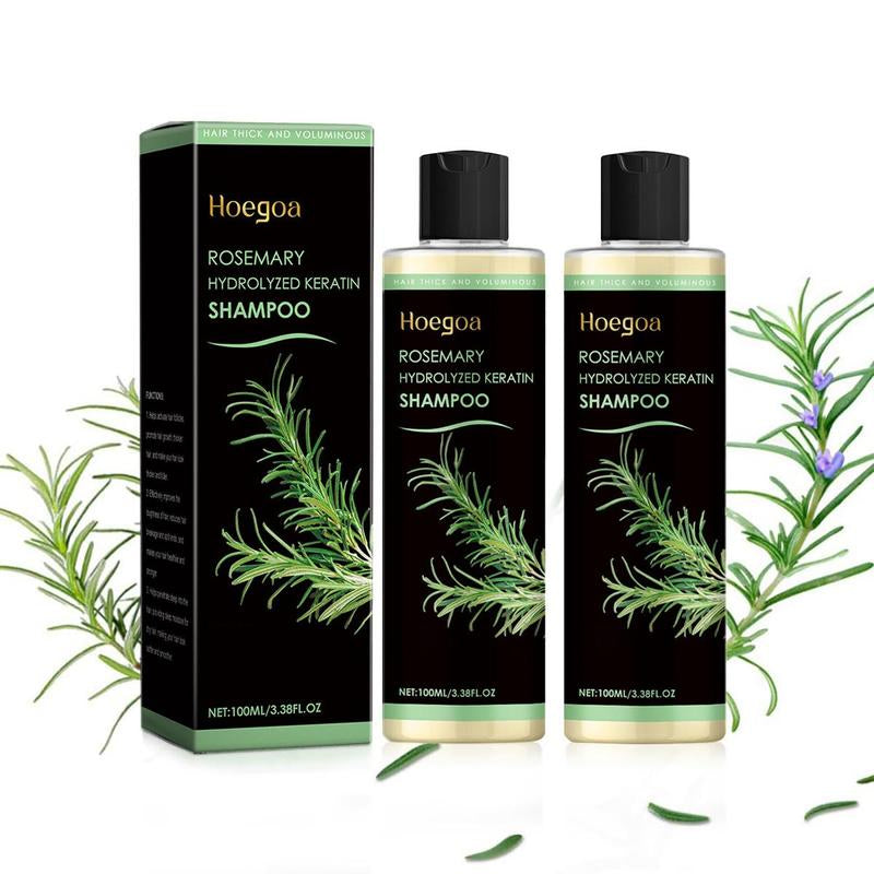 HOEGOA Rosemary Hair Growth Shampoo - Thickening & Strengthening for Thinning Hair W/Keratin | 3.4Oz Organic Treatment for Women & Men
