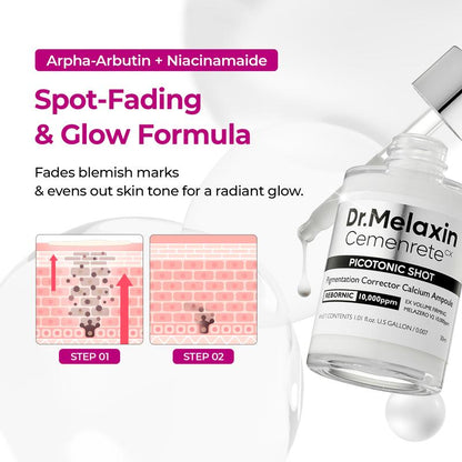 [Dr.Melaxin Official Shop]Lumi Pore & Spot Care Duo | Shrinks Pores & Fades Blemish Marks | Cyano Pink Spicule Serum + Picotonic Shot Ampoule SET